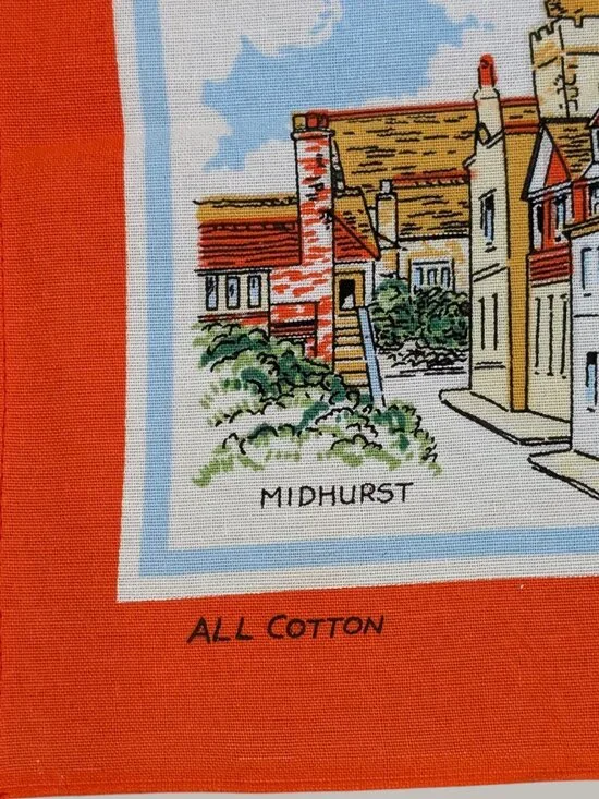 Vintage Sussex 100% Cotton Souvenir Tea Towel - Picture 2 of 6